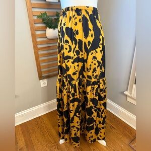 Anthropologie Corey Lynn Calter Kisa Gold & Black Maxi Skirt Small